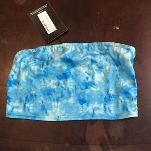 Blue tie dye tube top